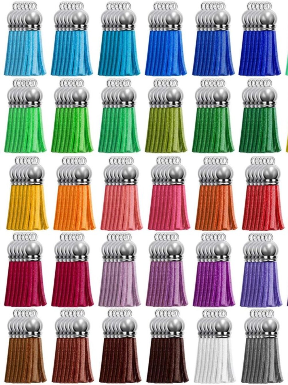 200pcs Leather Keychain Tassels Bulk for Crafts, Acrylic Blanks, Charms, Earring